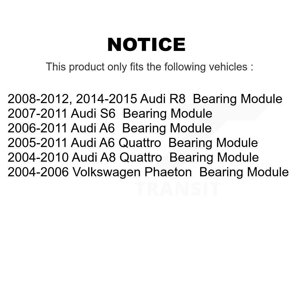 Front Wheel Bearing Assembly Pair For Audi A6 Quattro R8 A8 S6 Volkswagen Phaeton K70-100002 - Image 2