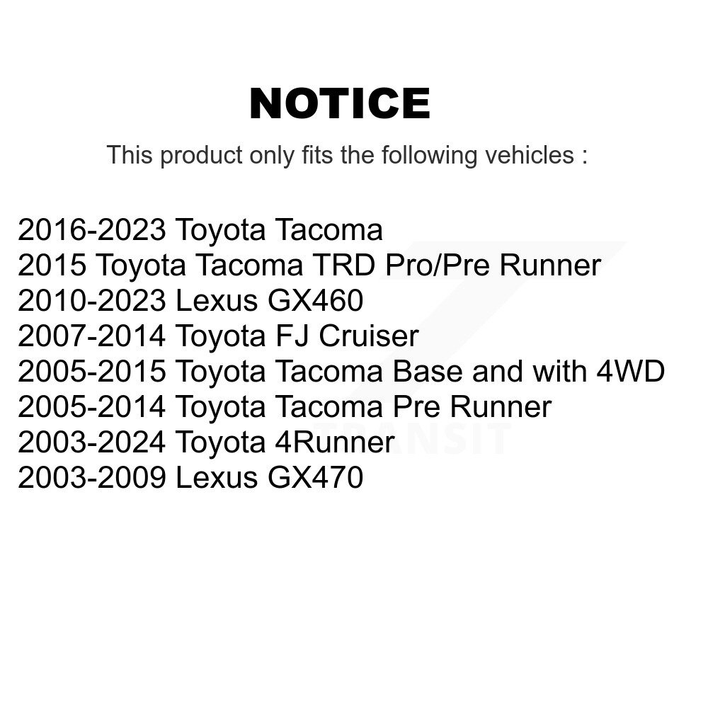 Front Wheel Bearing Assembly Pair For Toyota Tacoma 4Runner FJ Cruiser Lexus GX460 GX470 K70-100005 - Image 2
