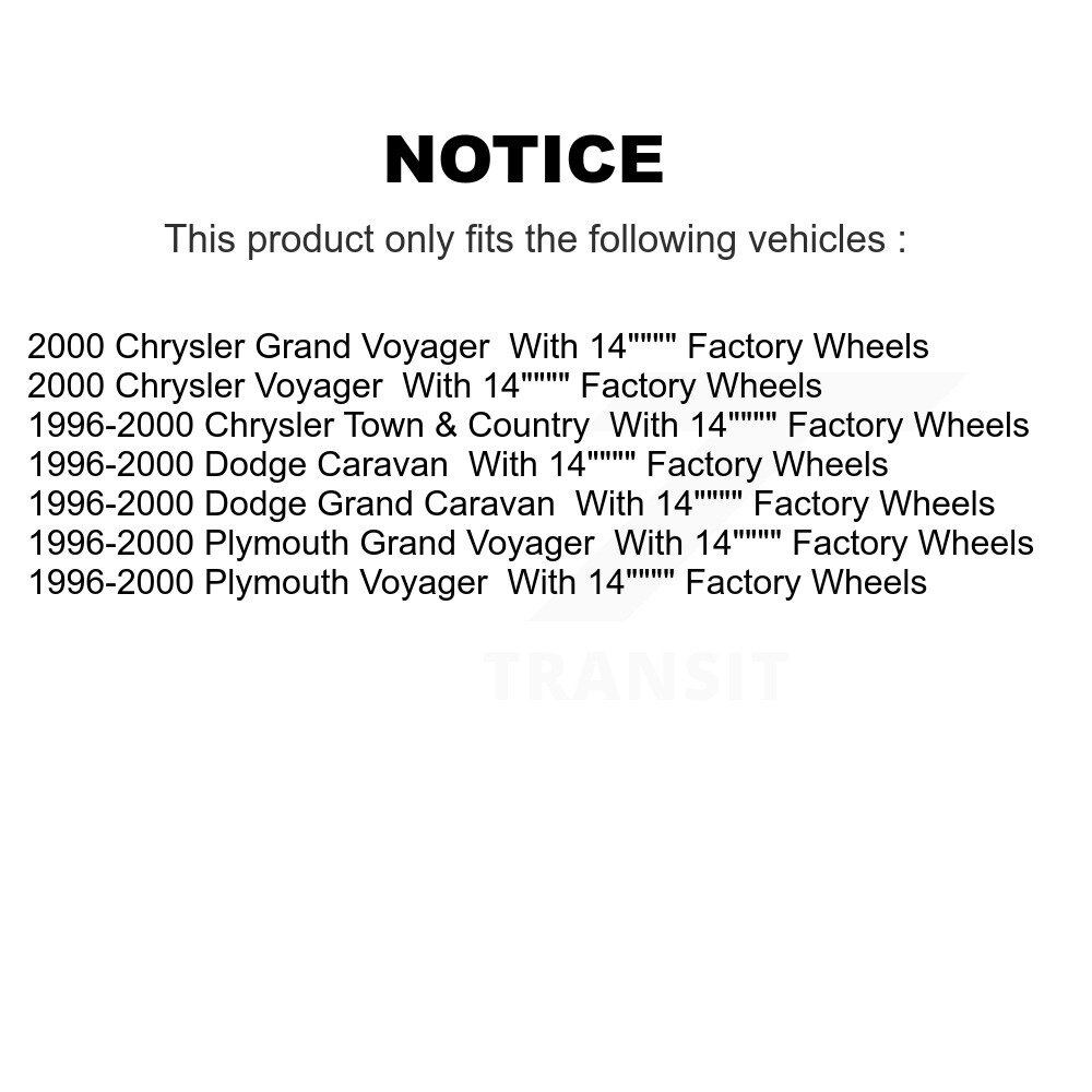 Front Wheel Bearing Hub Assembly Pair For Dodge Caravan Grand Plymouth Voyager Chrysler & K70-100255 - Image 2