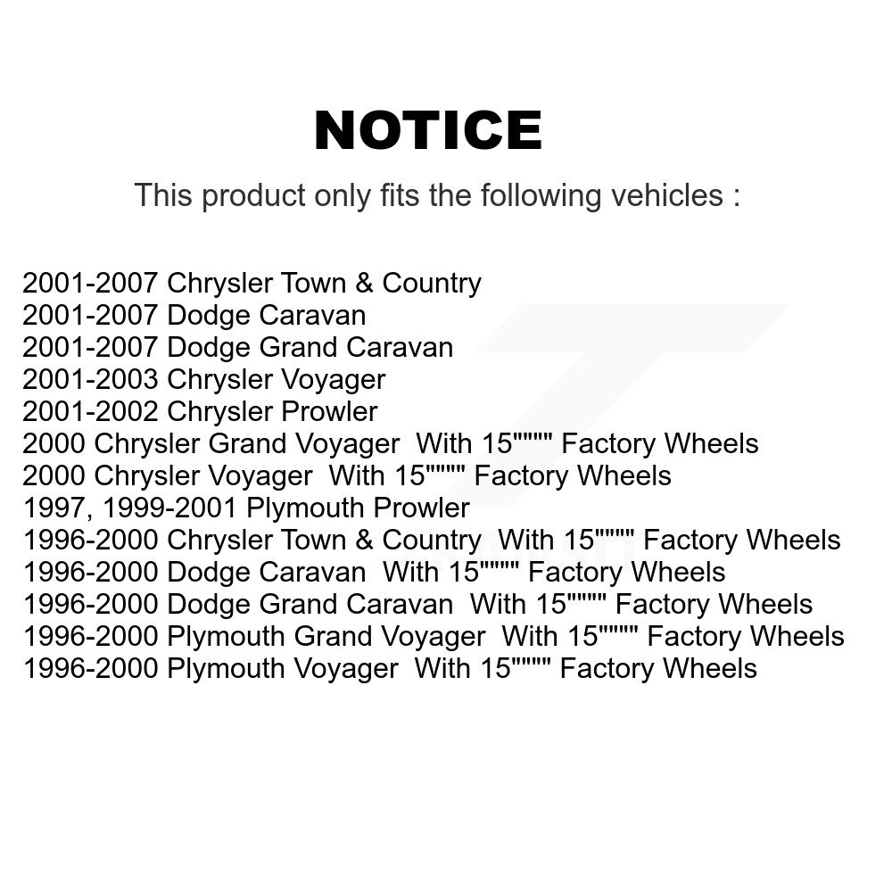 Front Wheel Bearing And Hub Assembly Pair For Dodge Grand Caravan Chrysler Town & Country K70-100256 - Image 2