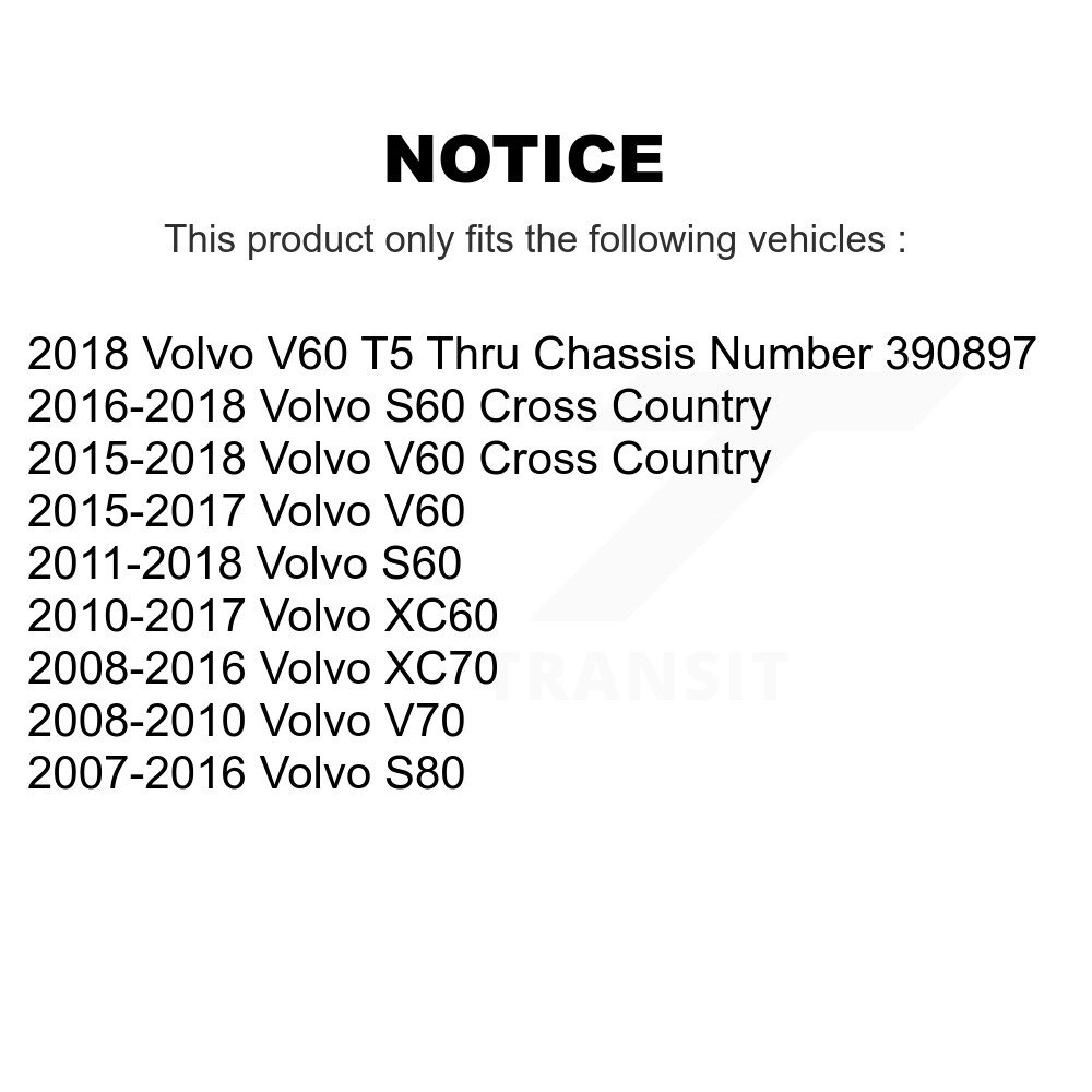 Front Wheel Bearing & Hub Assembly Pair For Volvo XC60 XC70 S60 V60 S80 Cross Country V70 K70-100356 - Image 2