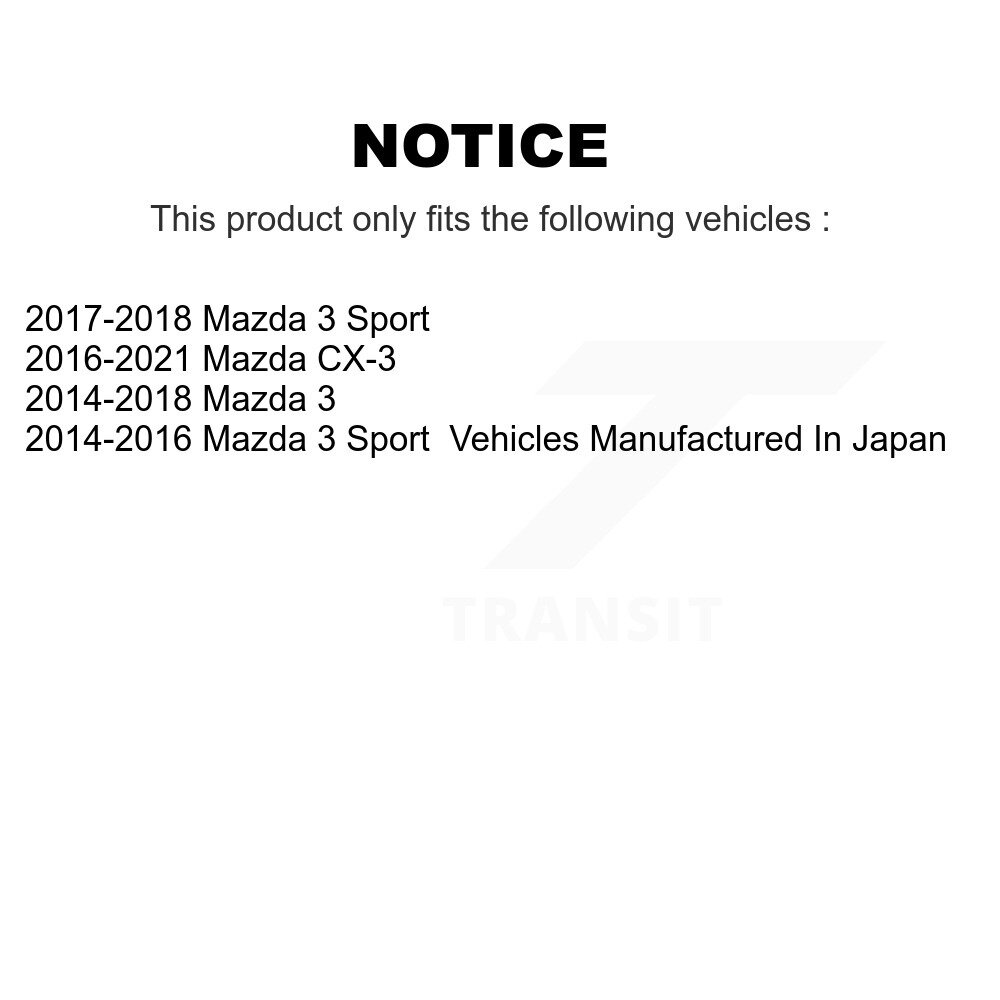 Front Wheel Bearing And Hub Assembly Pair For Mazda 3 CX-3 Sport K70-100367 - Image 2