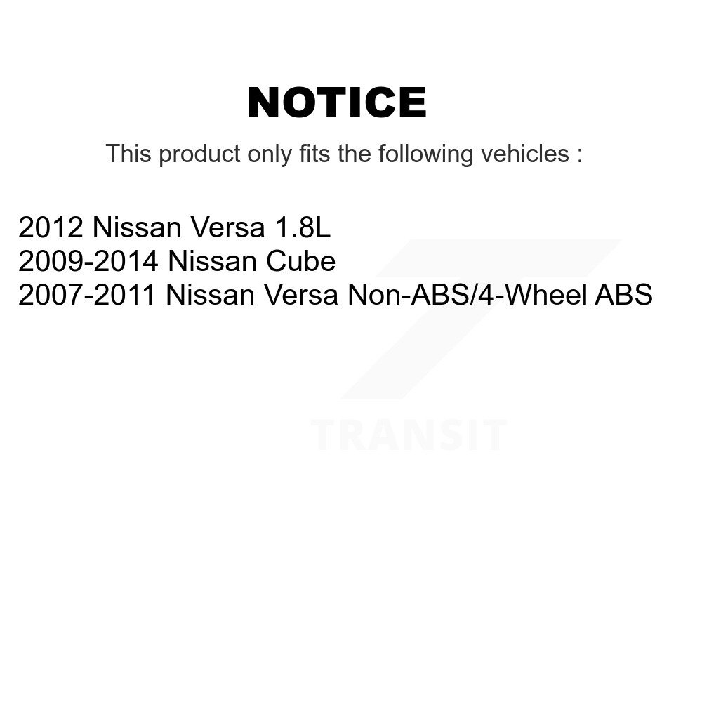 Front Wheel Bearing And Hub Assembly Pair For Nissan Versa Cube K70-100370 - Image 2