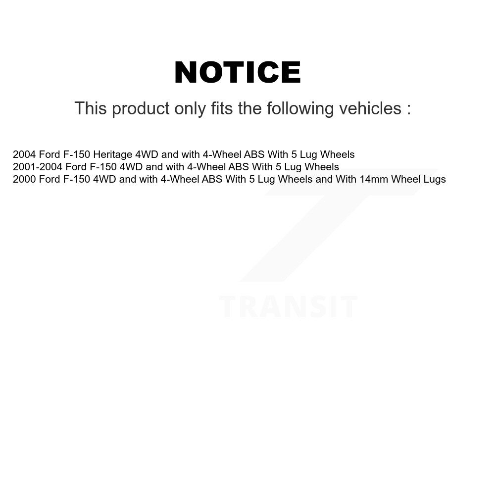 Front Wheel Bearing And Hub Assembly Pair For Ford F-150 Heritage 4WD with 4-Wheel ABS K70-100385 - Image 2