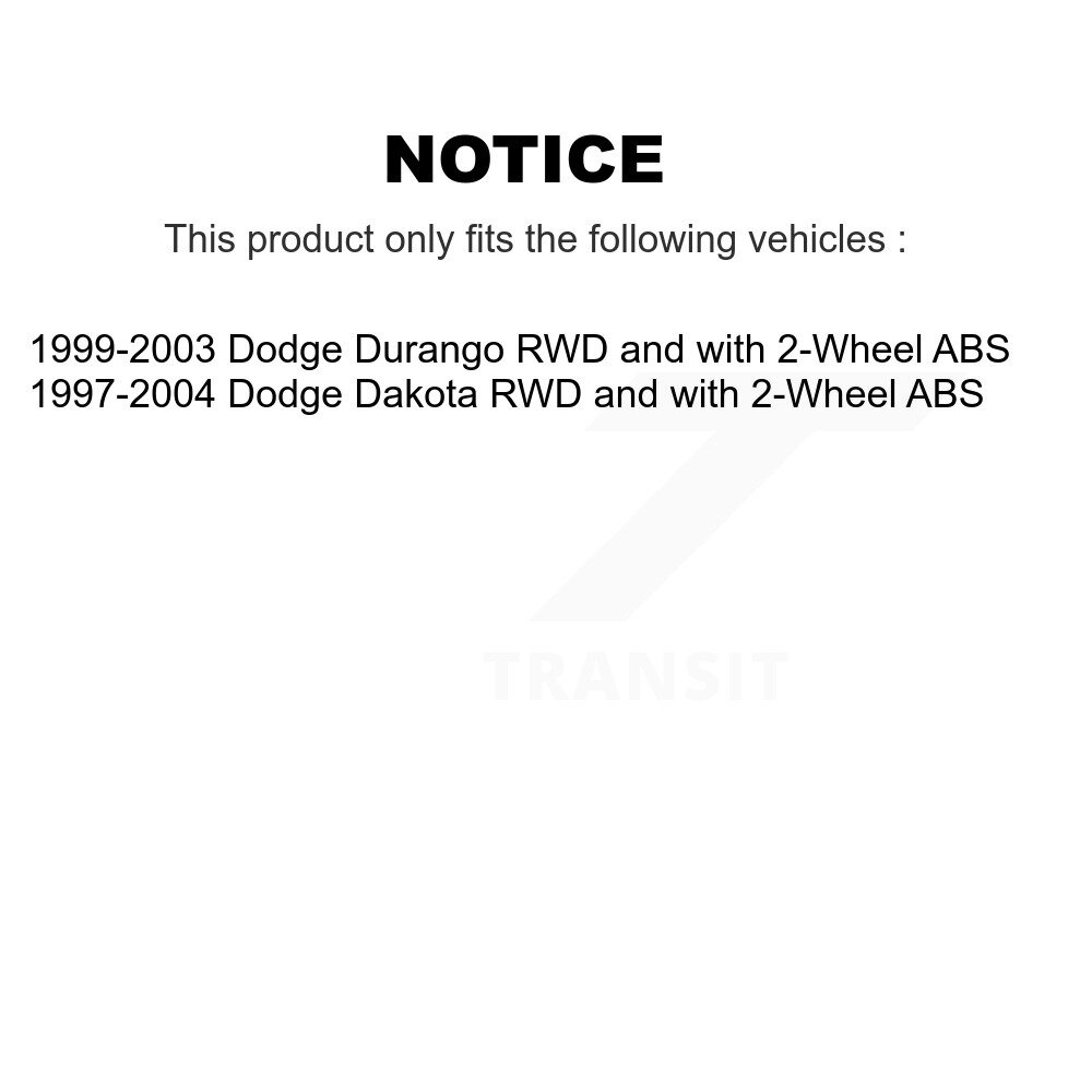 Front Wheel Bearing And Hub Assembly Pair For Dodge Dakota Durango RWD with 2-Wheel ABS K70-100388 - Image 2