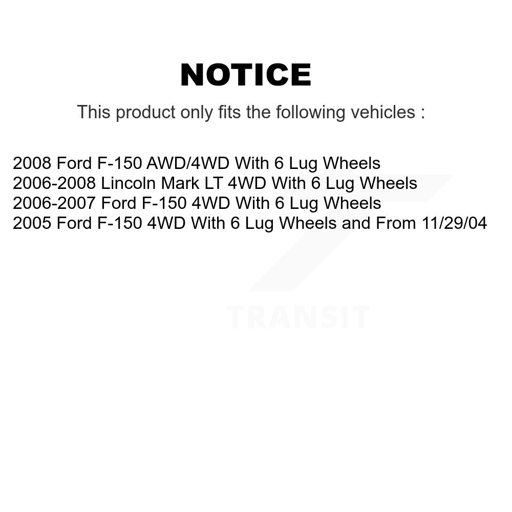 Front Wheel Bearing And Hub Assembly Pair For Ford F-150 Lincoln Mark LT K70-100415 - Image 2