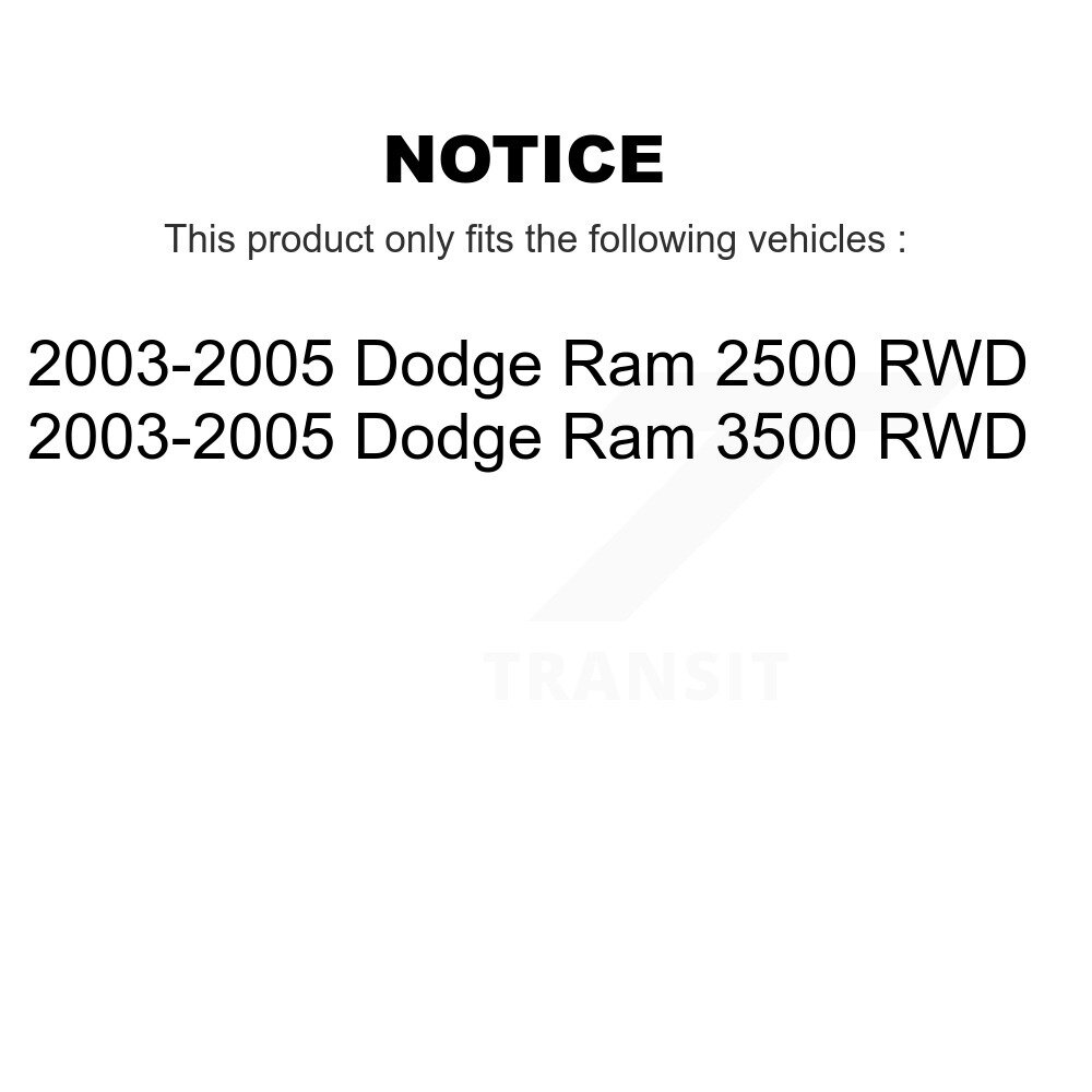 Front Wheel Bearing And Hub Assembly Pair For 2003-2005 Dodge Ram 2500 3500 RWD K70-100424 - Image 2