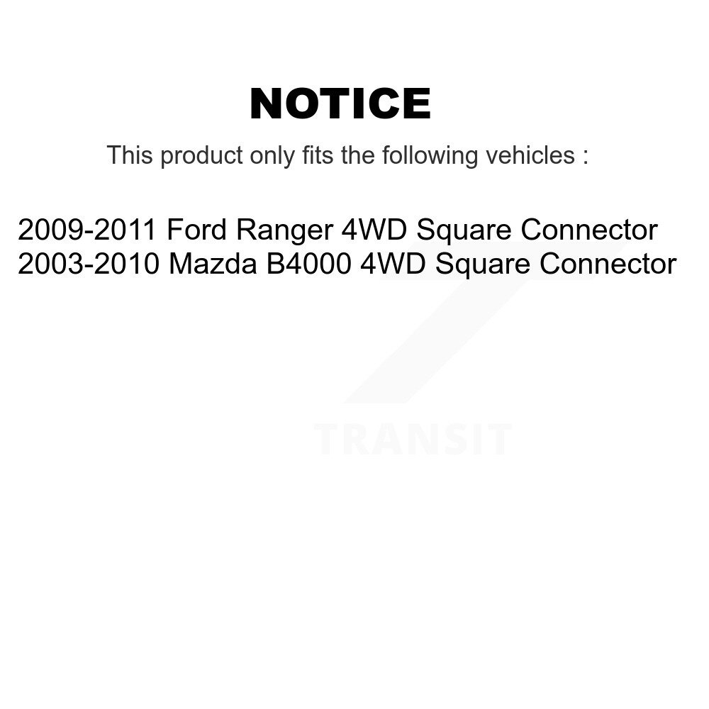 Front Wheel Bearing & Hub Assembly Pair For Ford Ranger Mazda B4000 Square Connector 4WD K70-100445 - Image 2