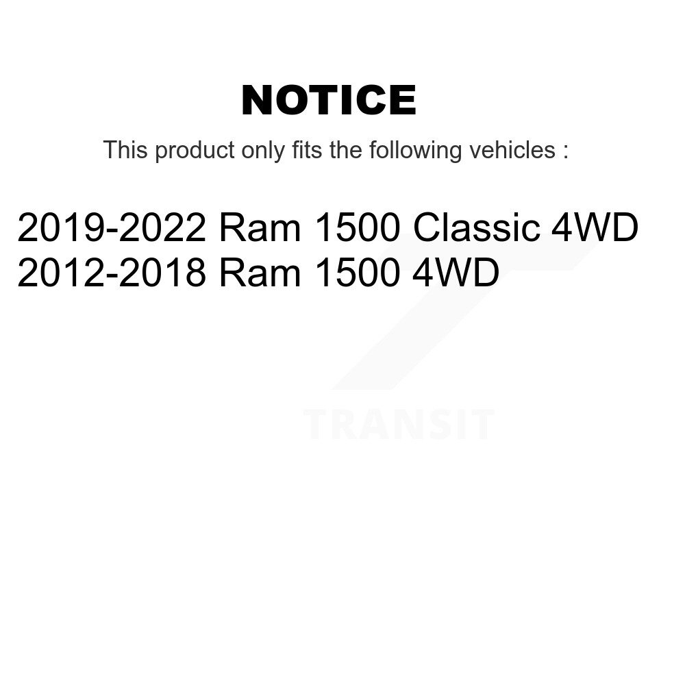 Front Wheel Bearing And Hub Assembly Pair For Ram 1500 Classic 4WD K70-100453 - Image 2