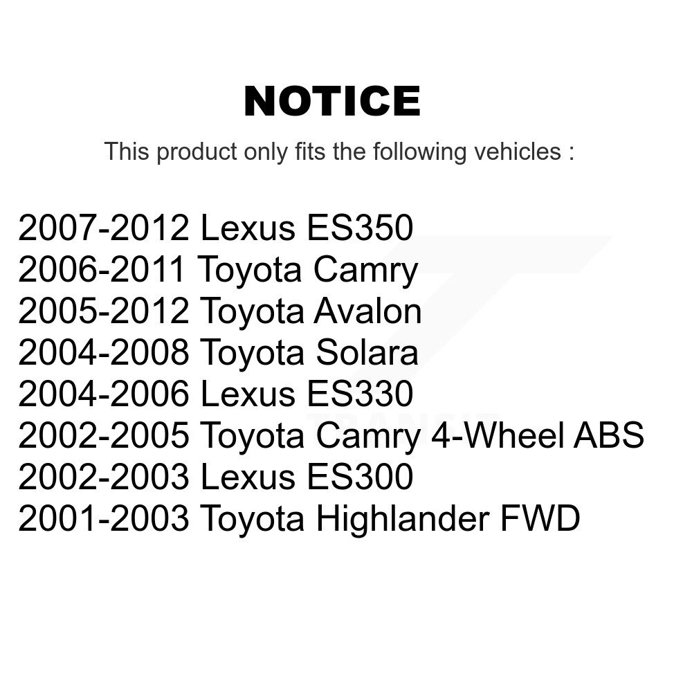 Rear Wheel Bearing Hub Assembly Kit For Toyota Camry Lexus ES350 Highlander Solara Avalon K70-100460 - Image 2