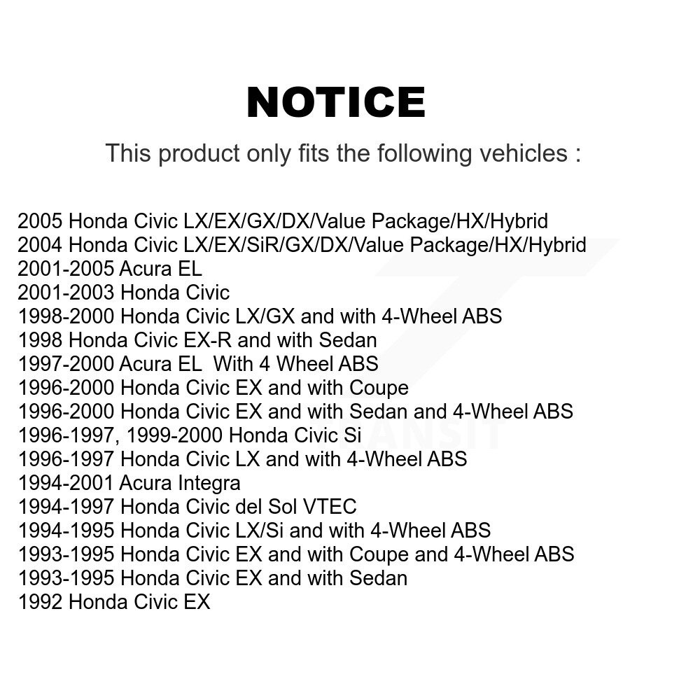 Front Wheel Bearing Pair For Honda Civic Acura EL Integra del Sol K70-100496 - Image 2