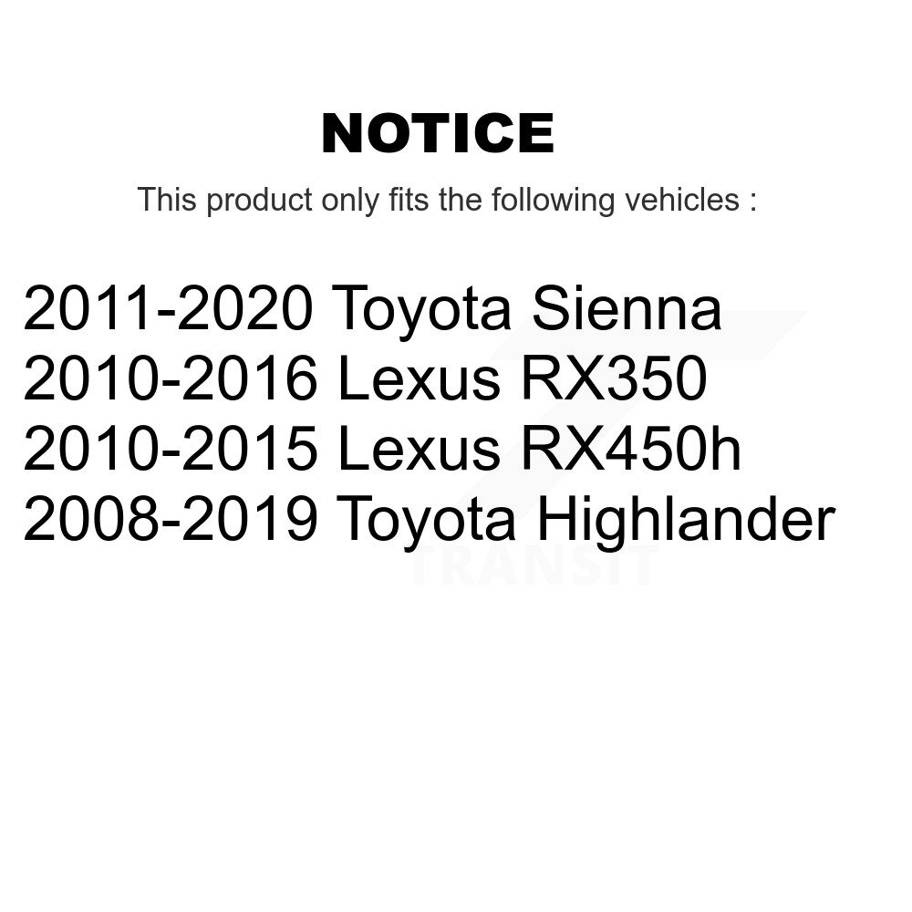 Front Wheel Bearing Pair For Toyota Highlander Sienna Lexus RX350 RX450h K70-100537 - Image 2