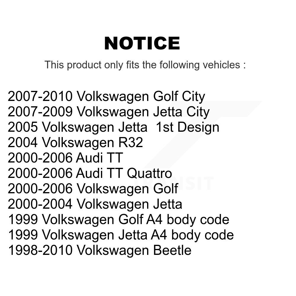 Rear Wheel Bearing & Hub Assembly Pair For Volkswagen Jetta Golf Beetle City Audi TT R32 K70-100559 - Image 2