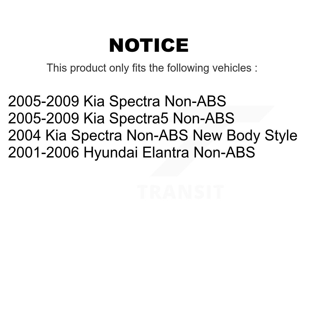 Rear Wheel Bearing And Hub Assembly Pair For Hyundai Elantra Kia Spectra Spectra5 Non-ABS K70-100596 - Image 2