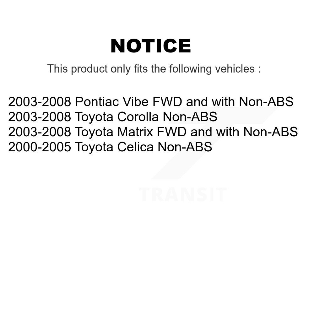 Rear Wheel Bearing And Hub Assembly Pair For Toyota Corolla Matrix Pontiac Vibe Celica K70-100605 - Image 2