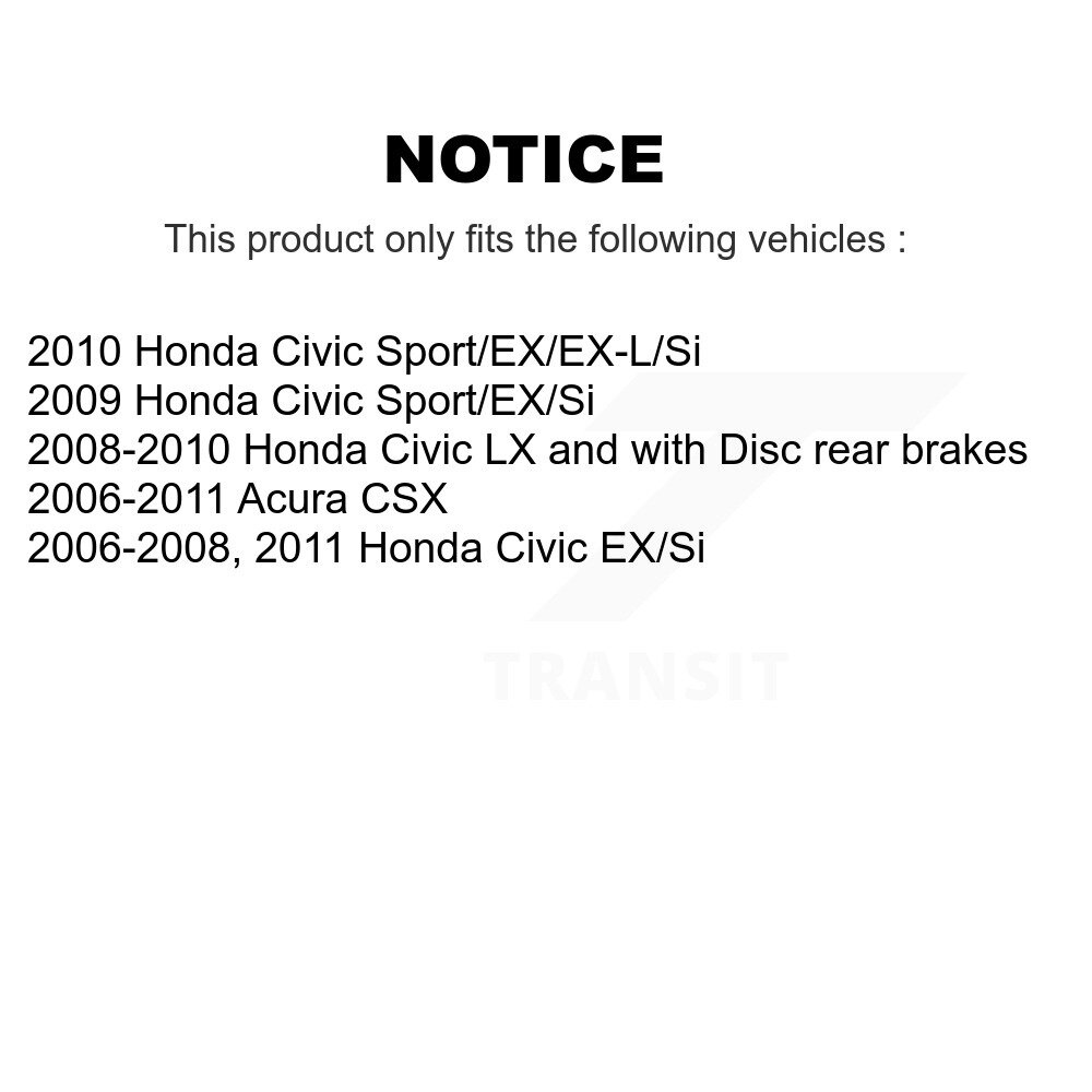 Rear Wheel Bearing And Hub Assembly Pair For Honda Civic Acura CSX K70-100620 - Image 2