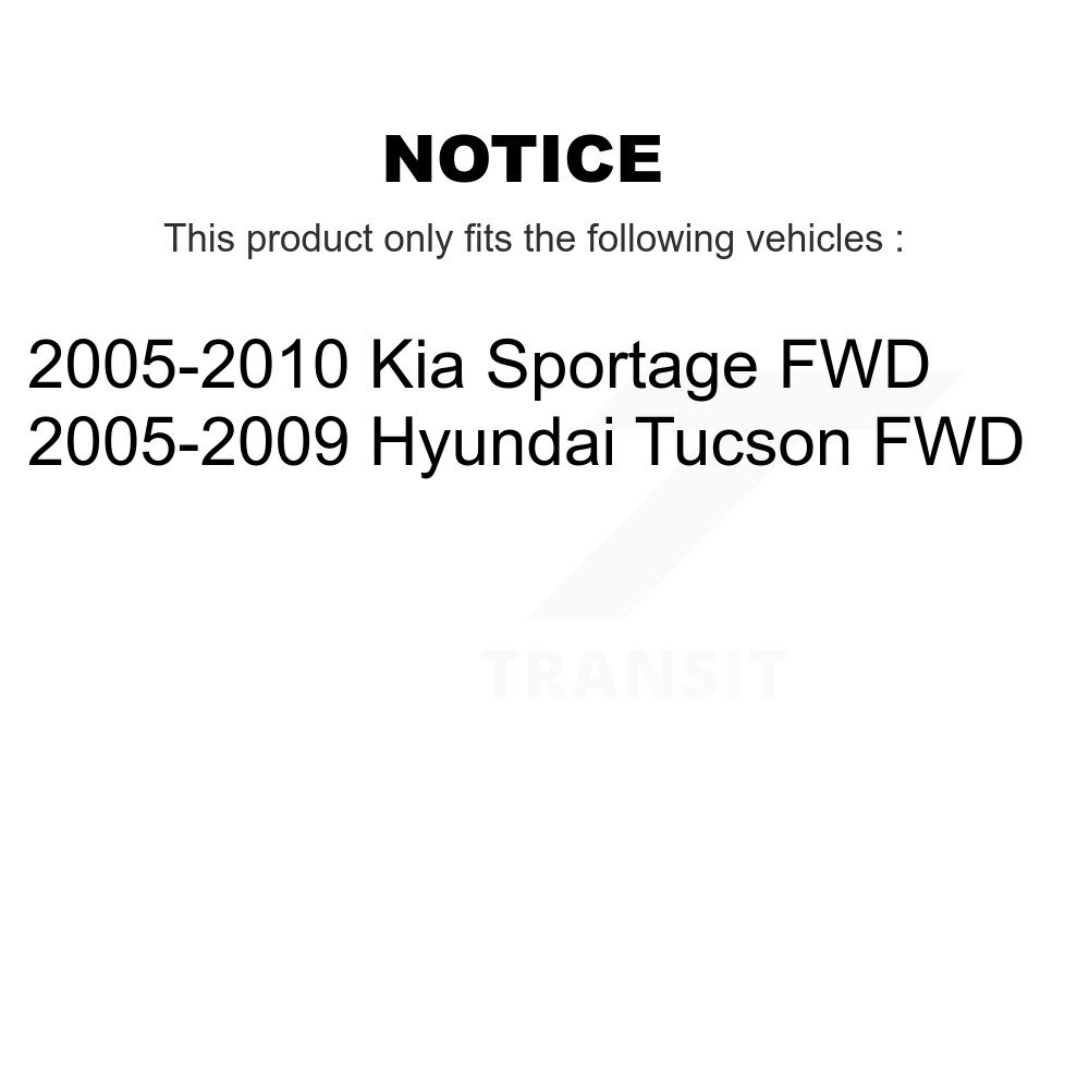 Rear Wheel Bearing And Hub Assembly Pair For Hyundai Tucson Kia Sportage FWD K70-100625 - Image 2