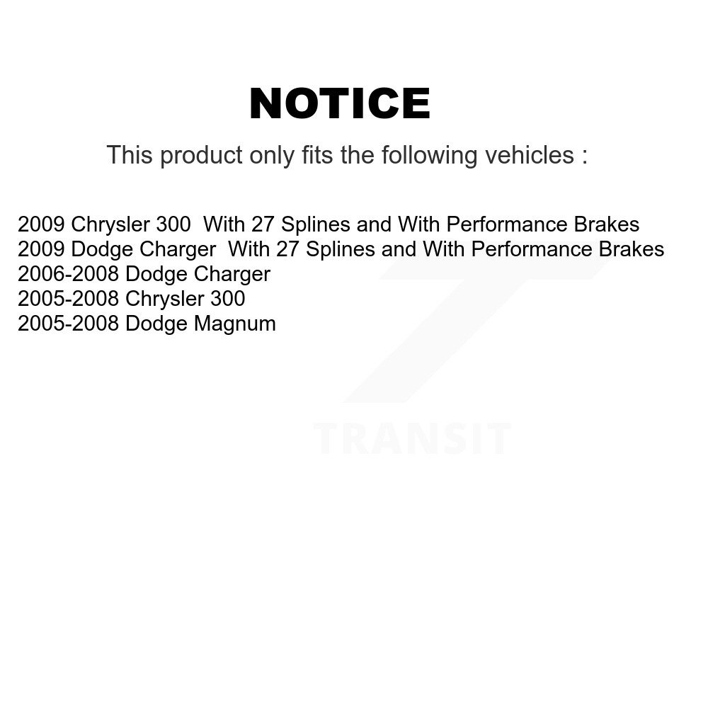 Rear Wheel Bearing And Hub Assembly Pair For Chrysler 300 Dodge Charger Magnum K70-100643 - Image 2