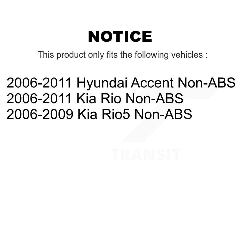 Rear Wheel Bearing And Hub Assembly Pair For Hyundai Accent Kia Rio Rio5 Non-ABS K70-100660 - Image 2