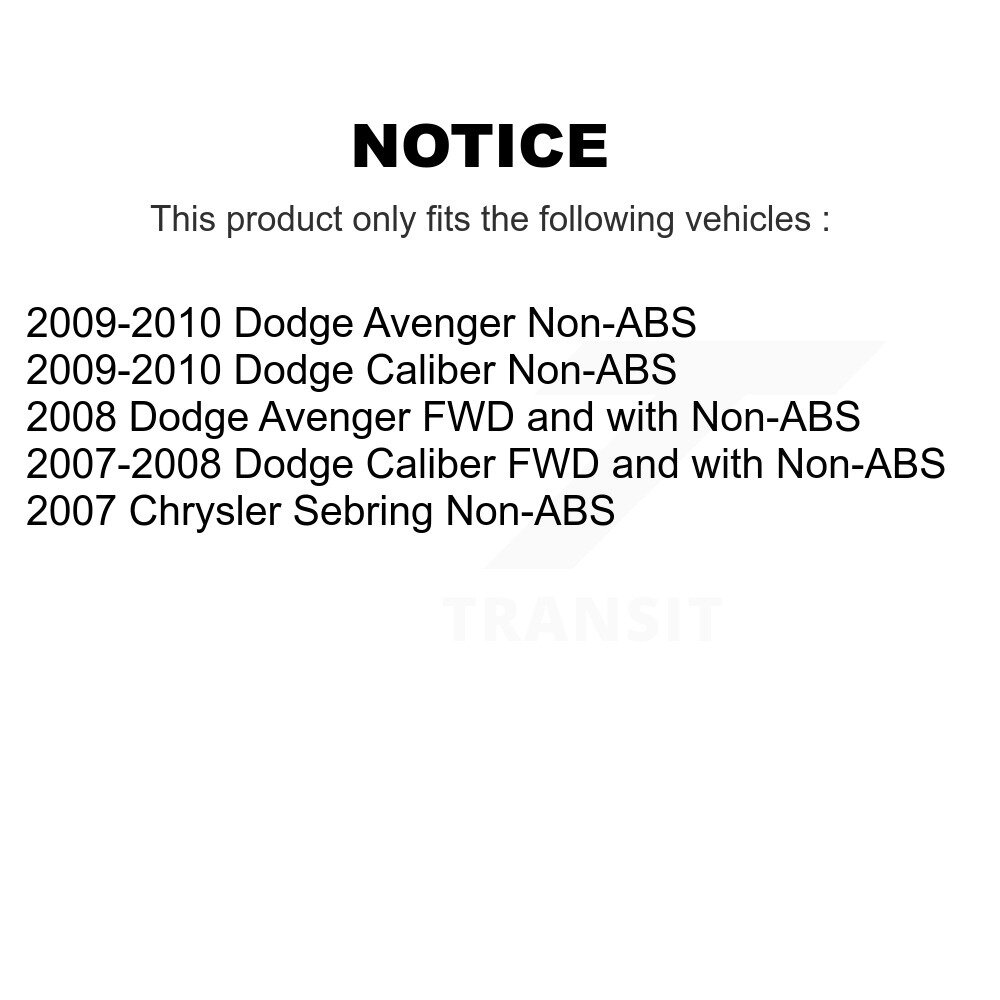 Rear Wheel Bearing And Hub Assembly Pair For Dodge Caliber Avenger Chrysler Sebring K70-100666 - Image 2