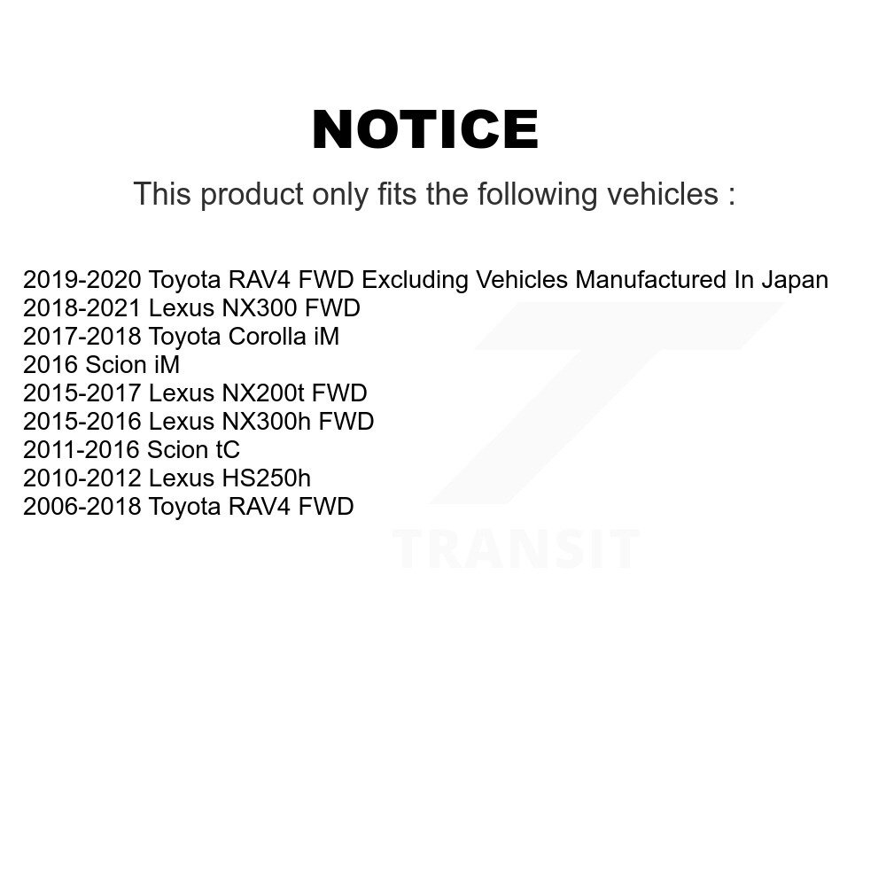 Rear Wheel Bearing Hub Assembly Pair For Toyota RAV4 Lexus NX300 NX200t Scion Corolla iM K70-100693 - Image 2