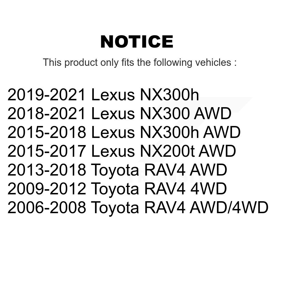 Rear Wheel Bearing And Hub Assembly Pair For Toyota RAV4 Lexus NX300 NX200t NX300h K70-100695 - Image 2