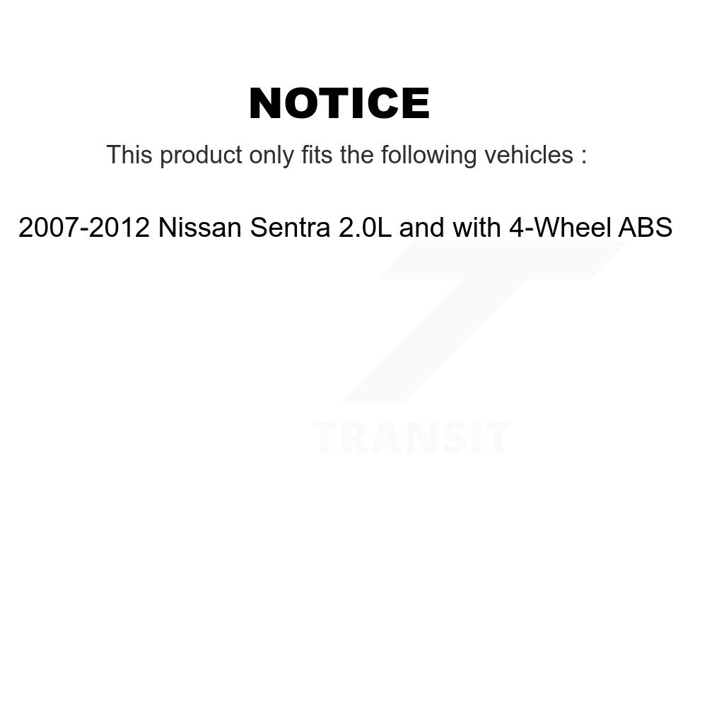 Rear Wheel Bearing & Hub Assembly Pair For 2007-2012 Nissan Sentra 2.0L with 4-Wheel ABS K70-100702 - Image 2