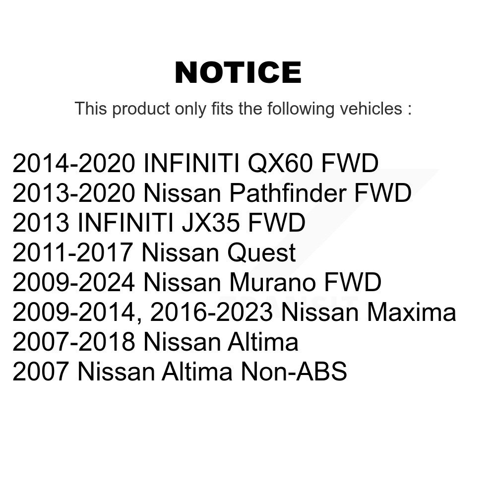Rear Wheel Bearing & Hub Assembly Pair For Nissan Murano Altima Pathfinder INFINITI QX60 K70-100706 - Image 2