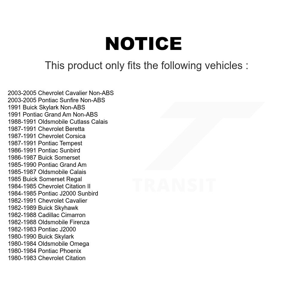 Rear Wheel Bearing Hub Assembly Pair For Pontiac Sunfire Chevrolet Cavalier Sunbird Buick K70-100761 - Image 2