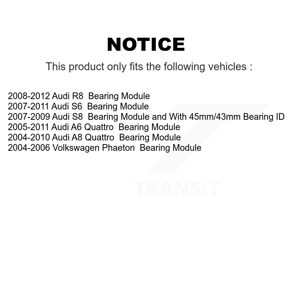 Rear Wheel Bearing Assembly Pair For Audi A6 Quattro A8 R8 S6 S8 Volkswagen Phaeton K70-101026 - Image 2