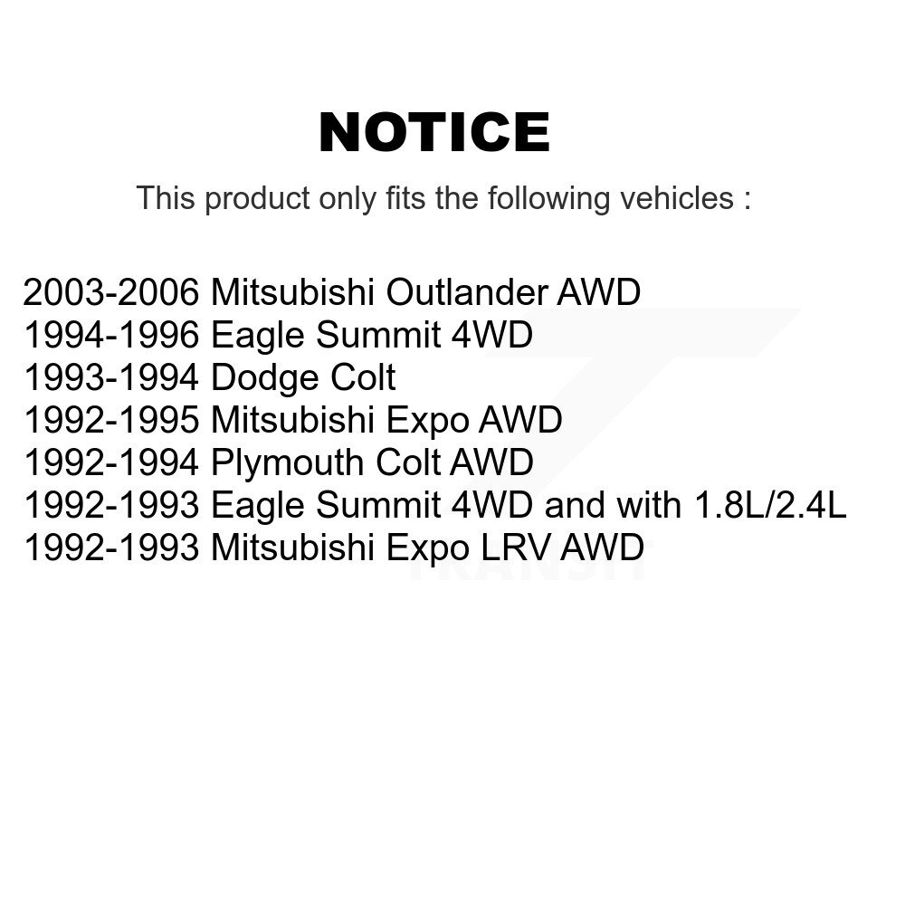 Rear Wheel Bearing Pair For Mitsubishi Outlander Colt Plymouth Eagle Summit Dodge Expo K70-101063 - Image 2
