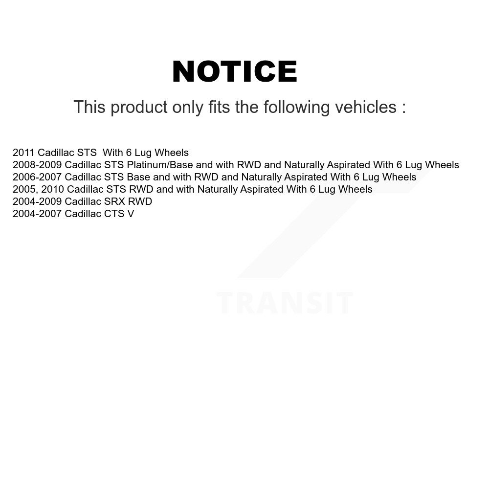 Front Rear Wheel Bearing & Hub Assembly Kit For Cadillac CTS SRX STS K70-101199 - Image 2