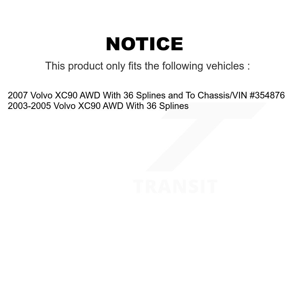 Front Rear Wheel Bearing & Hub Assembly Kit For Volvo XC90 AWD K70-101206 - Image 2