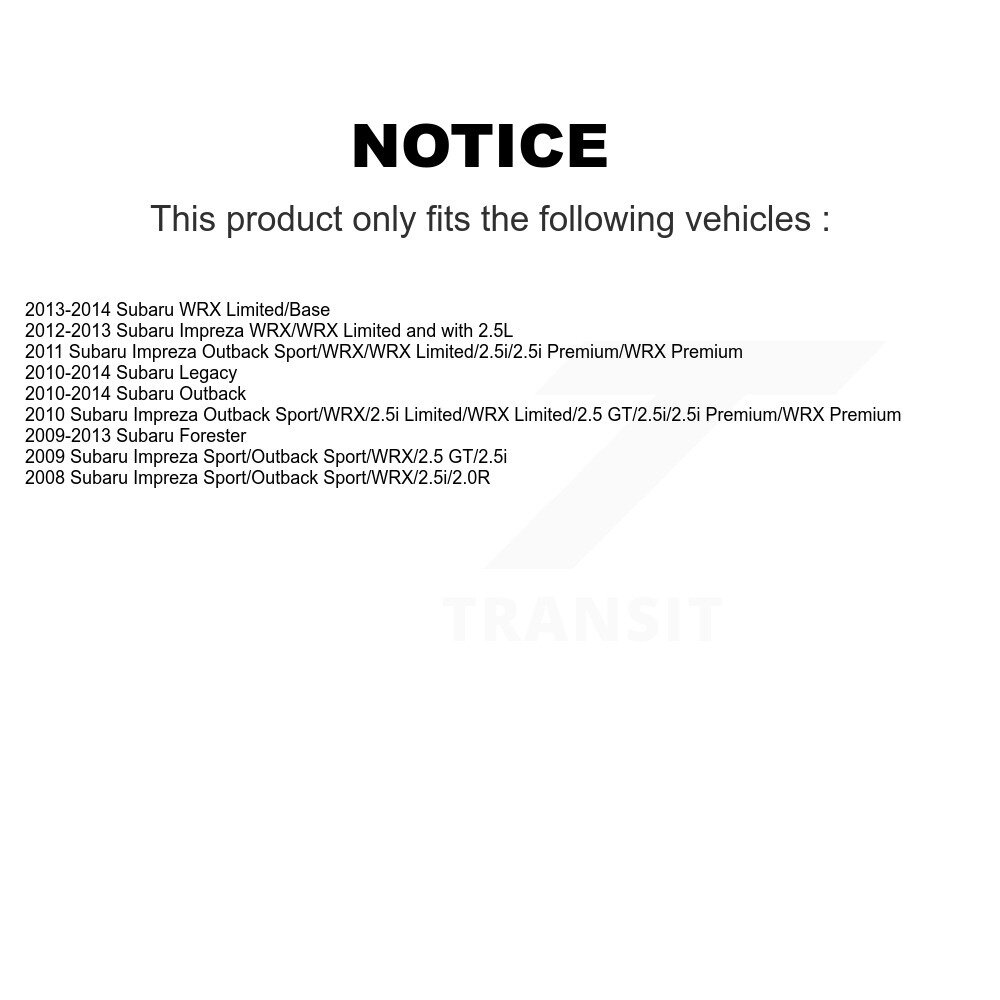 Front Rear Wheel Bearing Hub Assembly Kit For Subaru Impreza Forester Outback Legacy WRX K70-101217 - Image 2