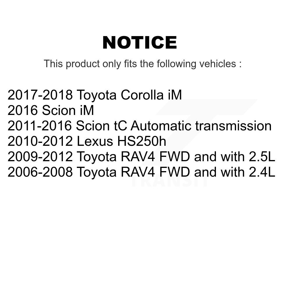 Front Rear Wheel Bearing & Hub Assembly Kit For Toyota RAV4 Scion Corolla iM tC Lexus K70-101241 - Image 2