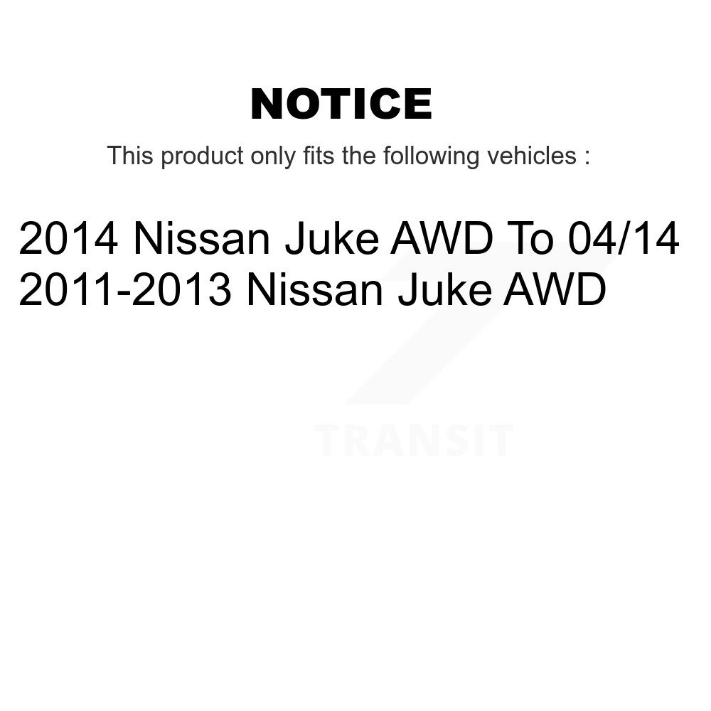 Front Rear Wheel Bearing & Hub Assembly Kit For Nissan Juke AWD K70-101284 - Image 2