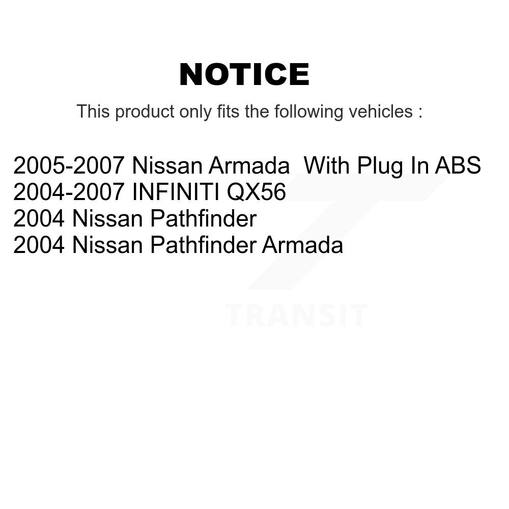 Front Rear Wheel Bearing & Hub Assembly Kit For Nissan Pathfinder INFINITI QX56 Armada K70-101296 - Image 2
