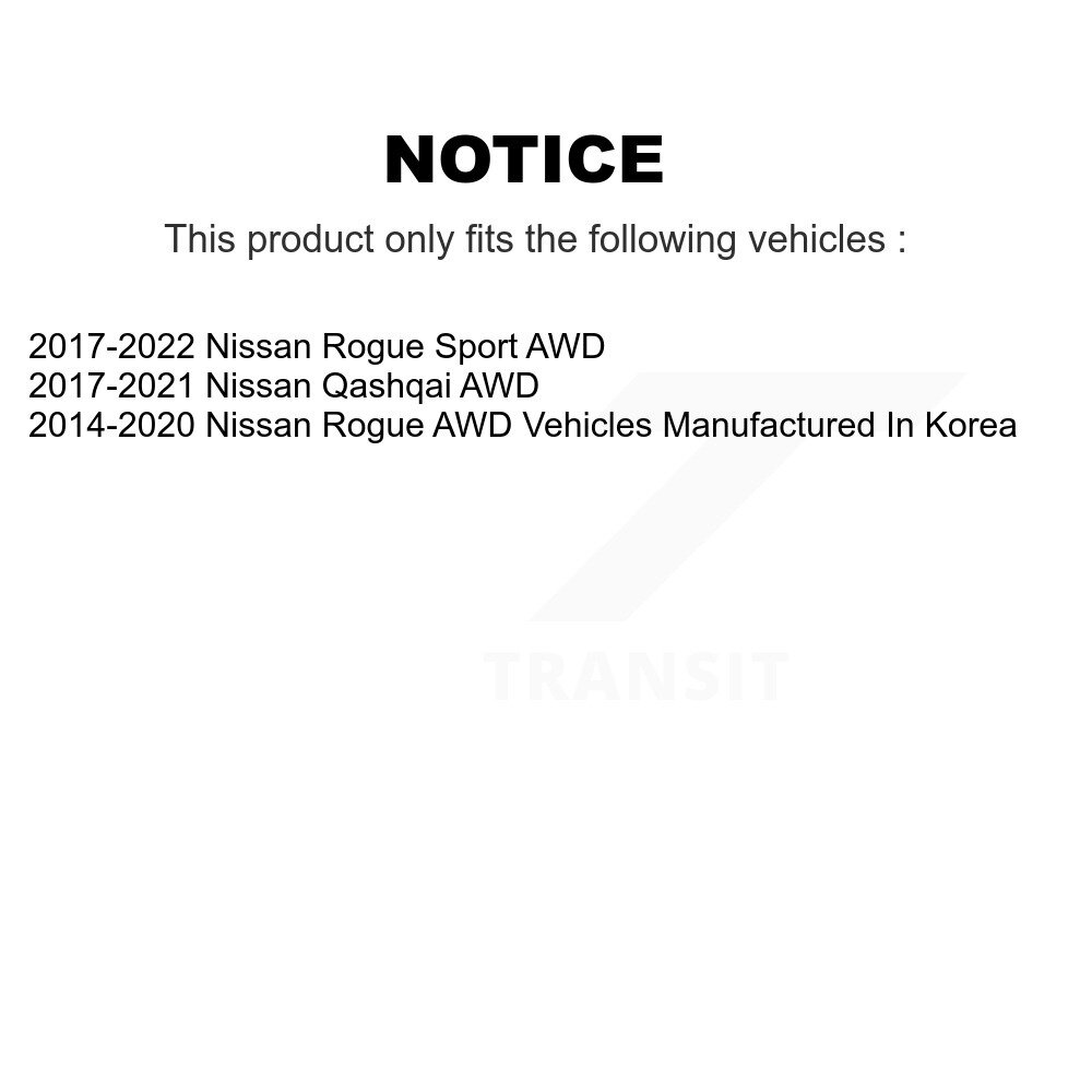 Front Rear Wheel Bearing & Hub Assembly Kit For Nissan Rogue Sport Qashqai AWD K70-101360 - Image 2