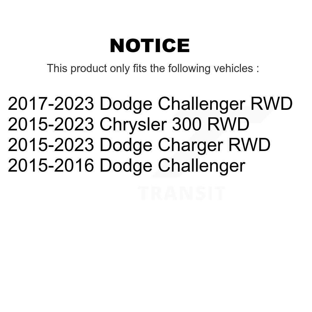 Front Rear Wheel Bearing & Hub Assembly Kit For Dodge Charger Challenger Chrysler 300 K70-101430 - Image 2