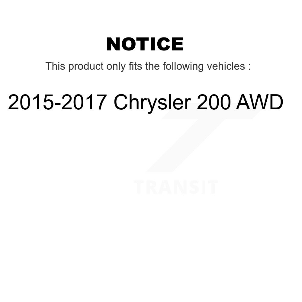Front Rear Wheel Bearing & Hub Assembly Kit For 2015-2017 Chrysler 200 AWD K70-101435 - Image 2