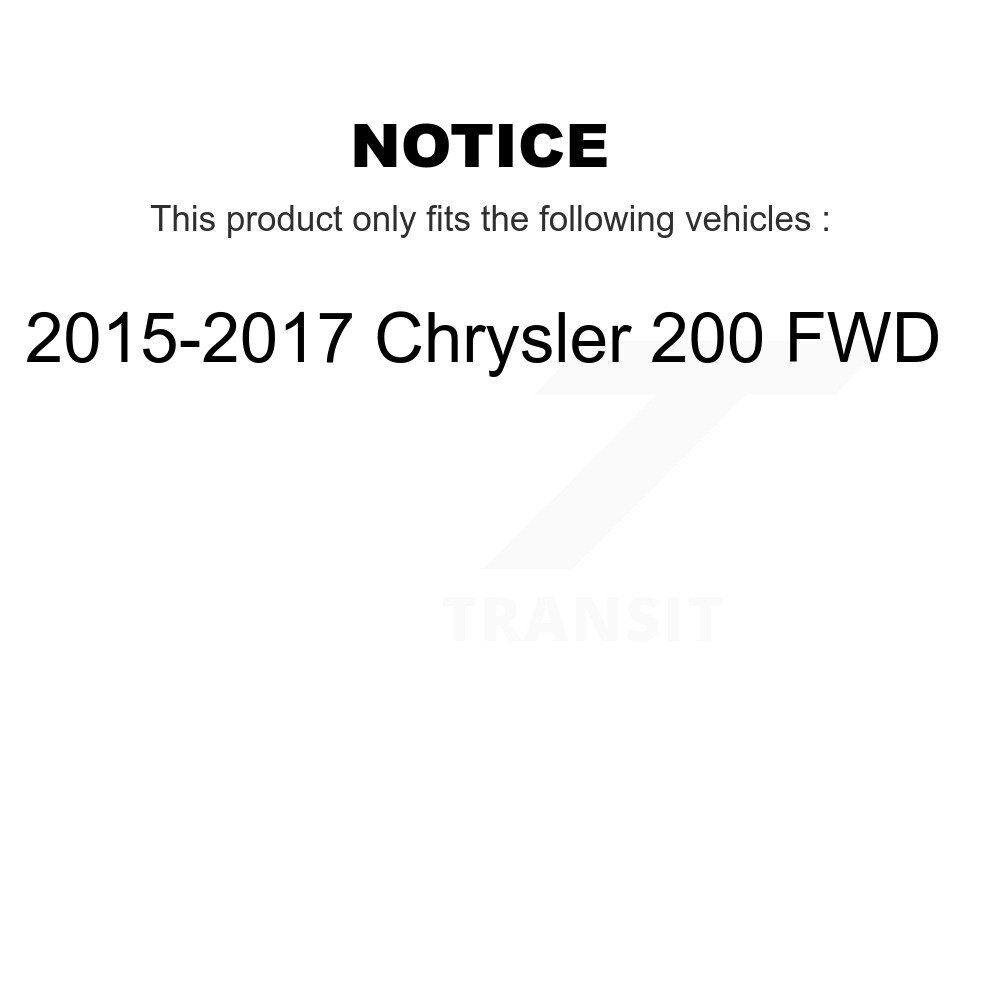Front Rear Wheel Bearing & Hub Assembly Kit For 2015-2017 Chrysler 200 FWD K70-101458 - Image 2