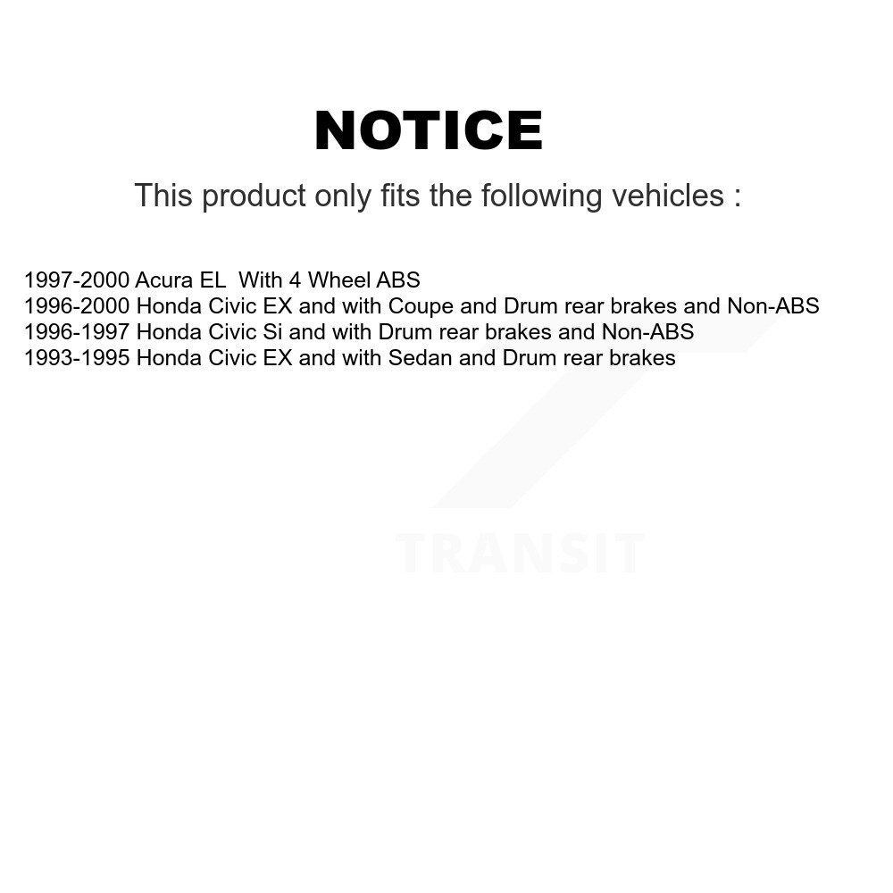 Front Rear Wheel Bearing And Hub Assembly Kit For Honda Civic Acura EL K70-101548 - Image 2