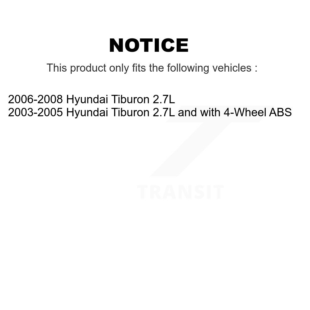 Front Rear Wheel Bearing And Hub Assembly Kit For Hyundai Tiburon K70-101612 - Image 2