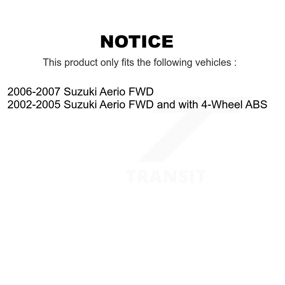 Front Rear Wheel Bearing And Hub Assembly Kit For Suzuki Aerio K70-101614 - Image 2