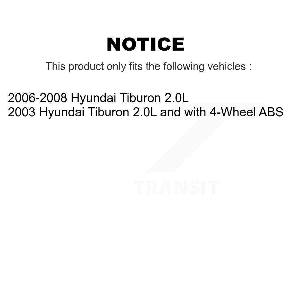 Front Rear Wheel Bearing And Hub Assembly Kit For Hyundai Tiburon K70-101617 - Image 2