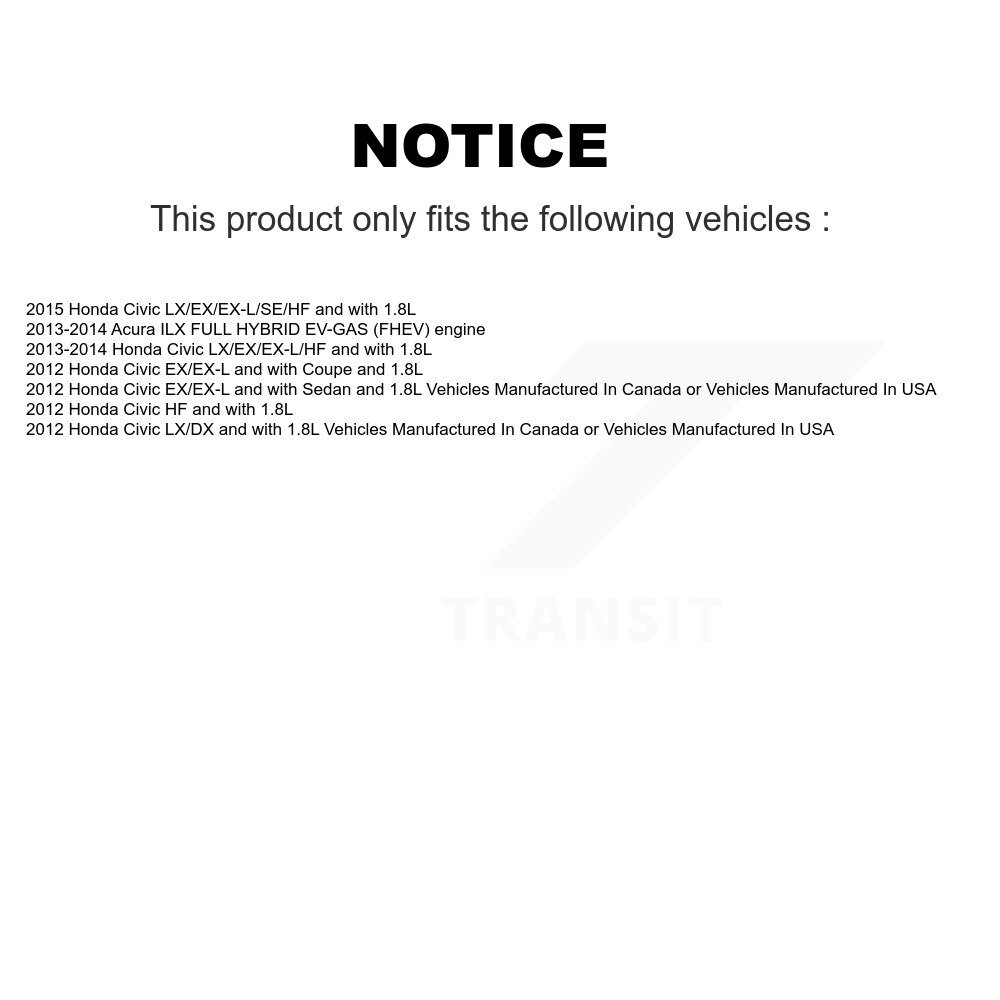 Front Rear Wheel Bearing And Hub Assembly Kit For Honda Civic Acura ILX K70-101628 - Image 2