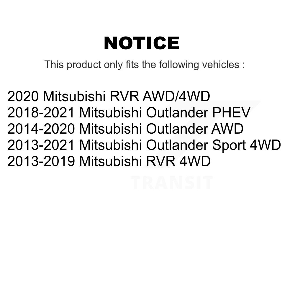 Front Rear Wheel Bearing And Hub Assembly Kit For Mitsubishi RVR Outlander PHEV Sport K70-101642 - Image 2