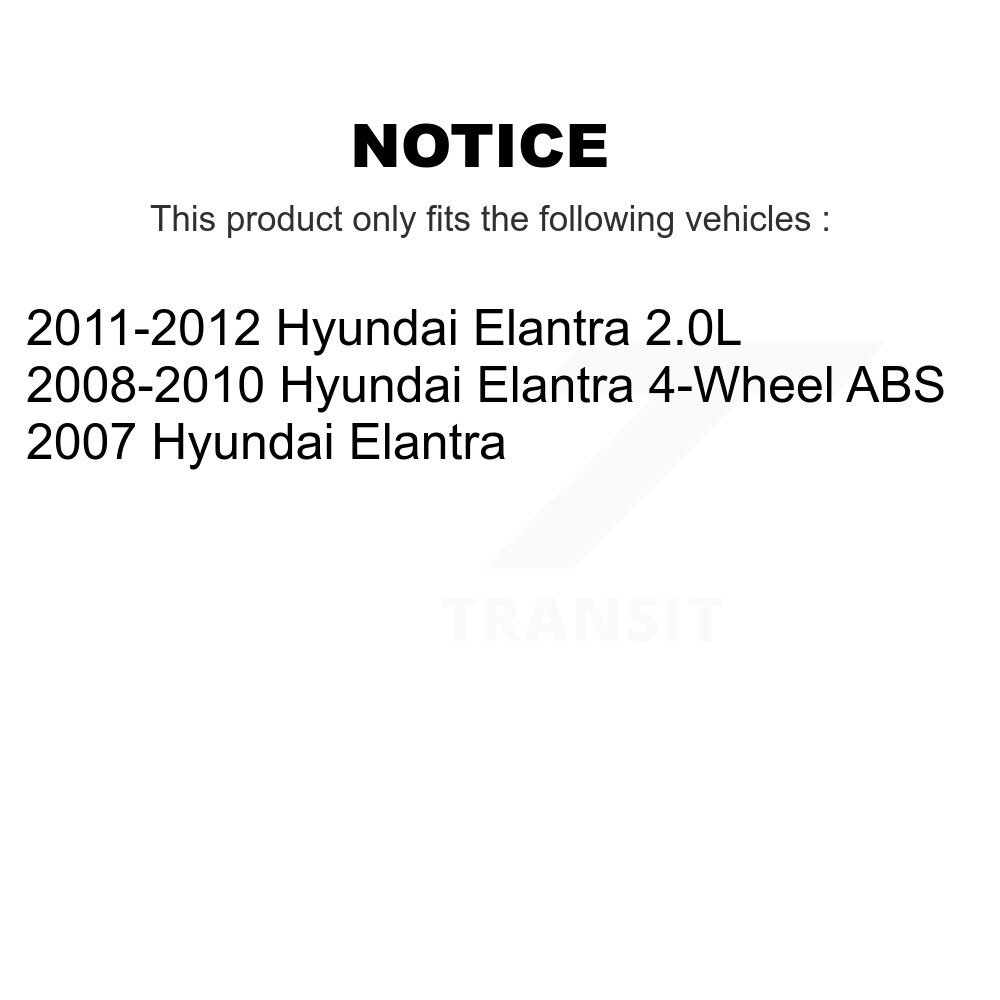 Front Rear Wheel Bearing And Hub Assembly Kit For Hyundai Elantra K70-101646 - Image 2