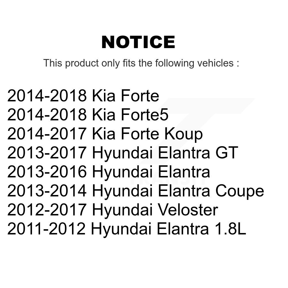 Front Rear Wheel Bearing Hub Assembly Kit For Hyundai Elantra Kia Forte GT Veloster Coupe K70-101651 - Image 2