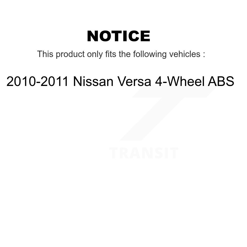 Front Rear Wheel Bearing And Hub Assembly Kit For 2010-2011 Nissan Versa 4-Wheel ABS K70-101682 - Image 2